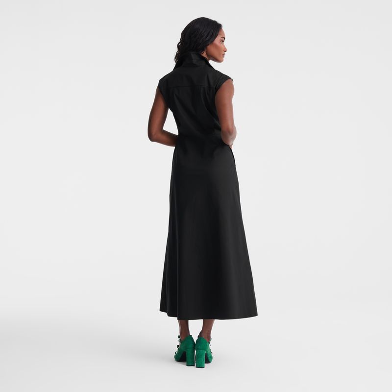 Women Longchamp Long Dress Black | Ireland-340GFEYLU