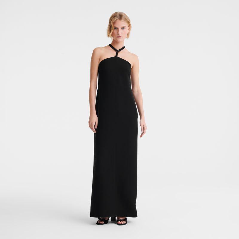 Women Longchamp Long Dress Black | Ireland-275XZLJMW