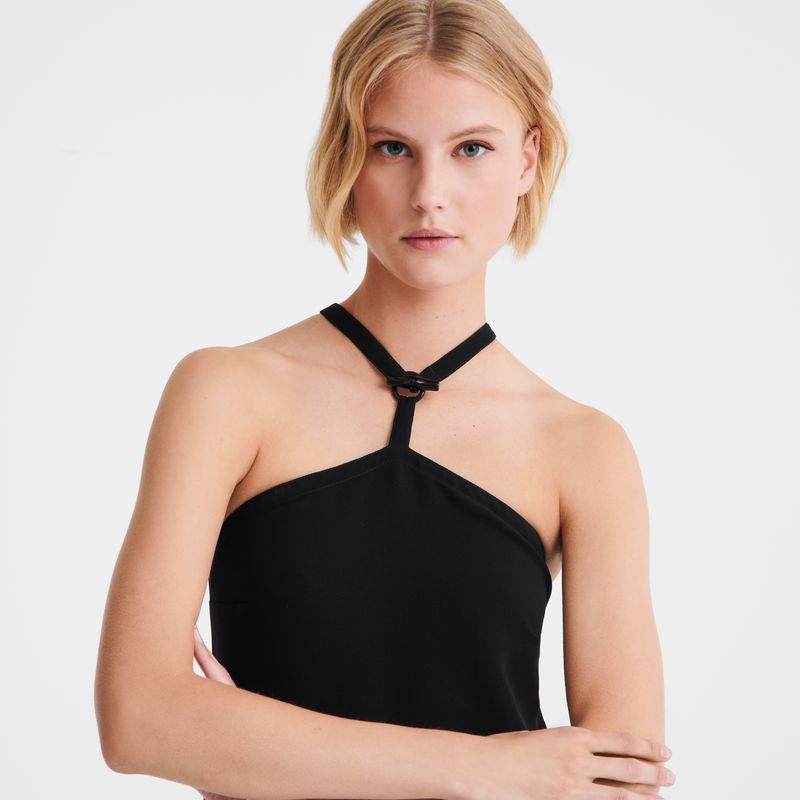 Women Longchamp Long Dress Black | Ireland-275XZLJMW