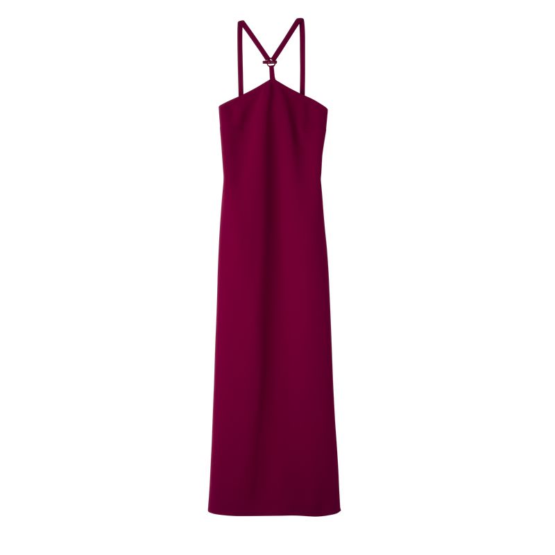 Women Longchamp Long Dress Dark Red | Ireland-325AFLHYZ