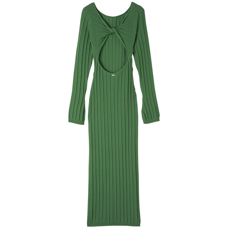 Women Longchamp Long Dress Green | Ireland-561KIDUMW
