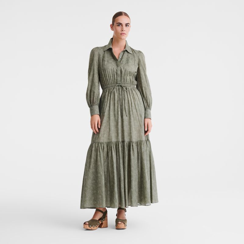 Women Longchamp Long Dress Green | Ireland-679AEBMZO