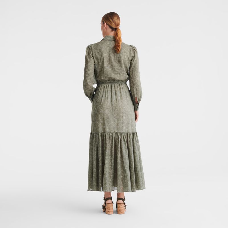 Women Longchamp Long Dress Green | Ireland-679AEBMZO