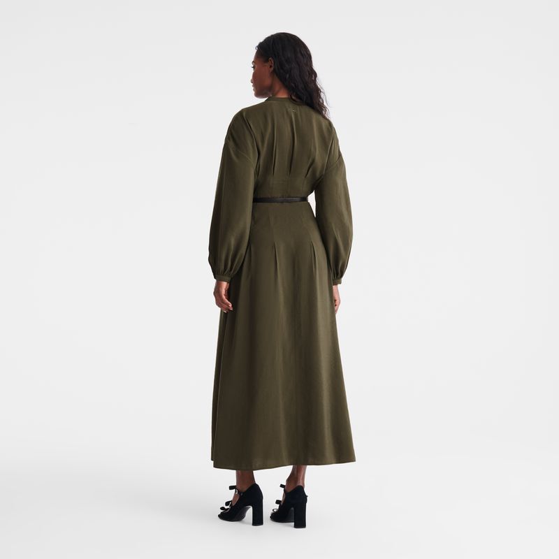 Women Longchamp Long Dress Khaki | Ireland-679ZYSUTL