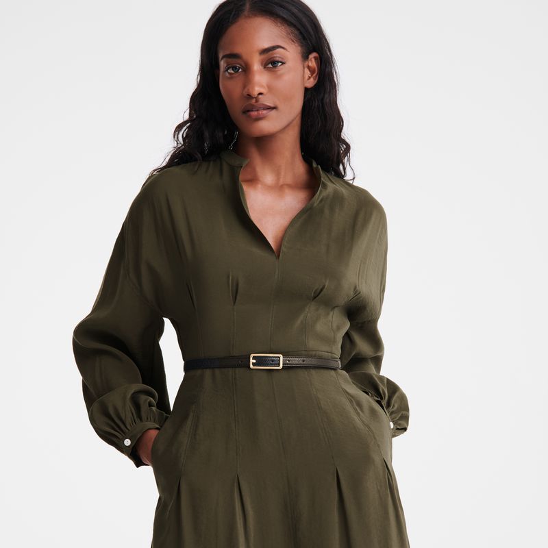 Women Longchamp Long Dress Khaki | Ireland-679ZYSUTL