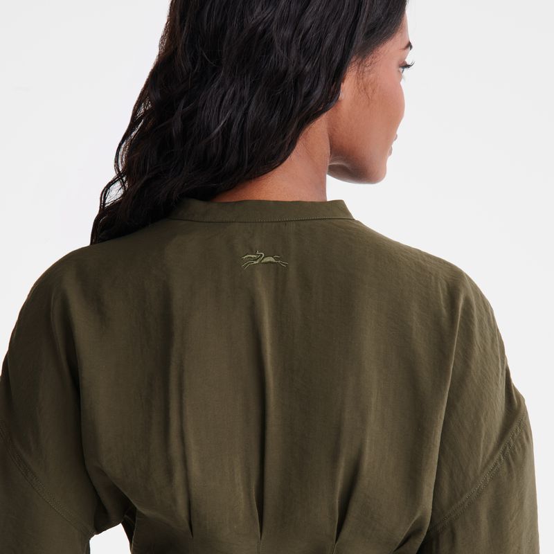 Women Longchamp Long Dress Khaki | Ireland-679ZYSUTL