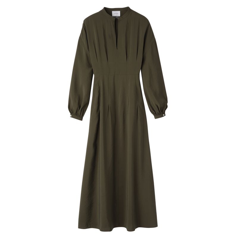 Women Longchamp Long Dress Khaki | Ireland-679ZYSUTL