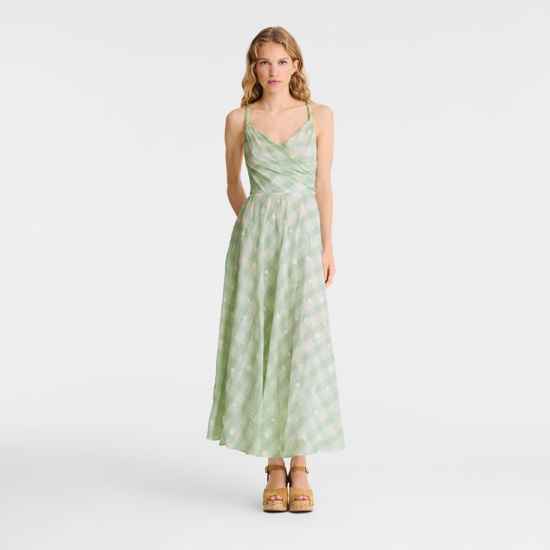 Women Longchamp Long Dress Light Turquoise Green | Ireland-290OSGJYZ