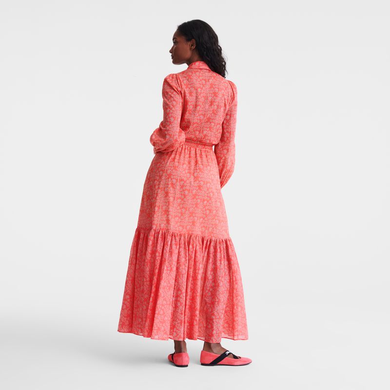 Women Longchamp Long Dress Pink | Ireland-678HVWYCR