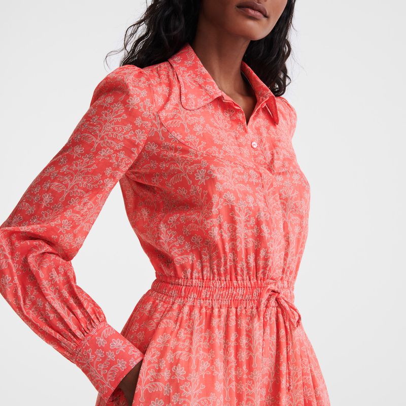 Women Longchamp Long Dress Pink | Ireland-678HVWYCR