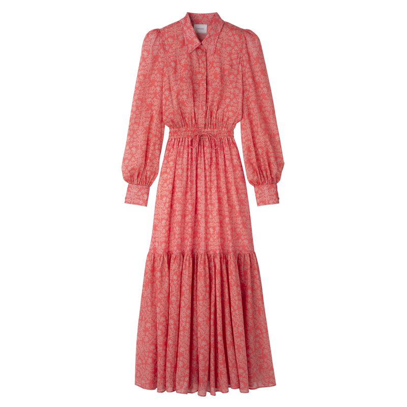 Women Longchamp Long Dress Pink | Ireland-678HVWYCR