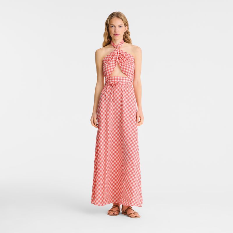 Women Longchamp Long Dress Pink | Ireland-106CDIYNV