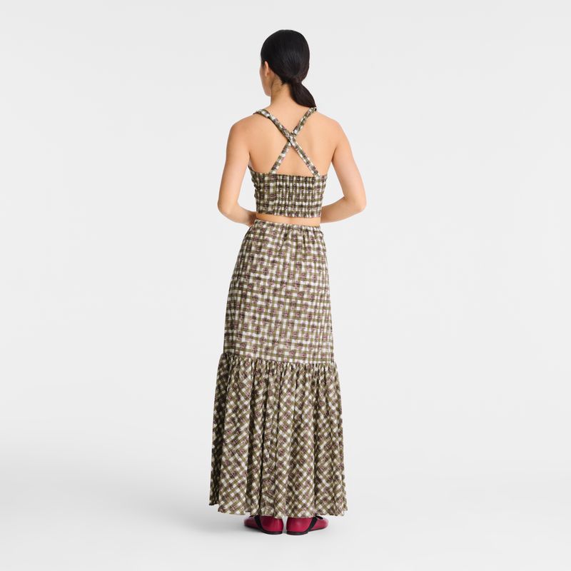 Women Longchamp Long Skirts Olive | Ireland-350YNZPFX
