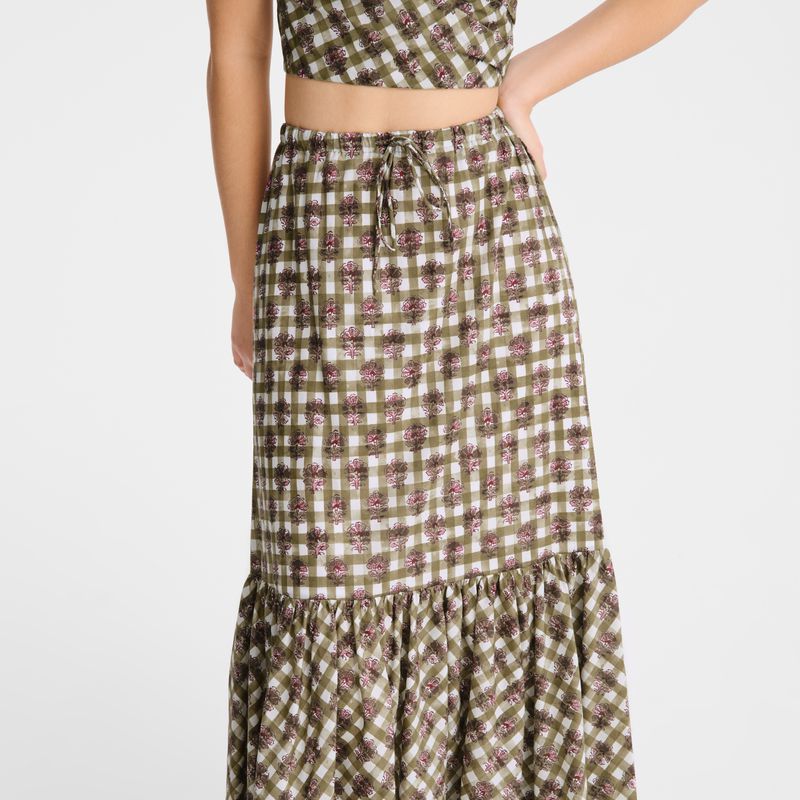 Women Longchamp Long Skirts Olive | Ireland-350YNZPFX