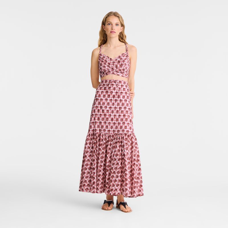 Women Longchamp Long Skirts Pink | Ireland-597SBYKQR