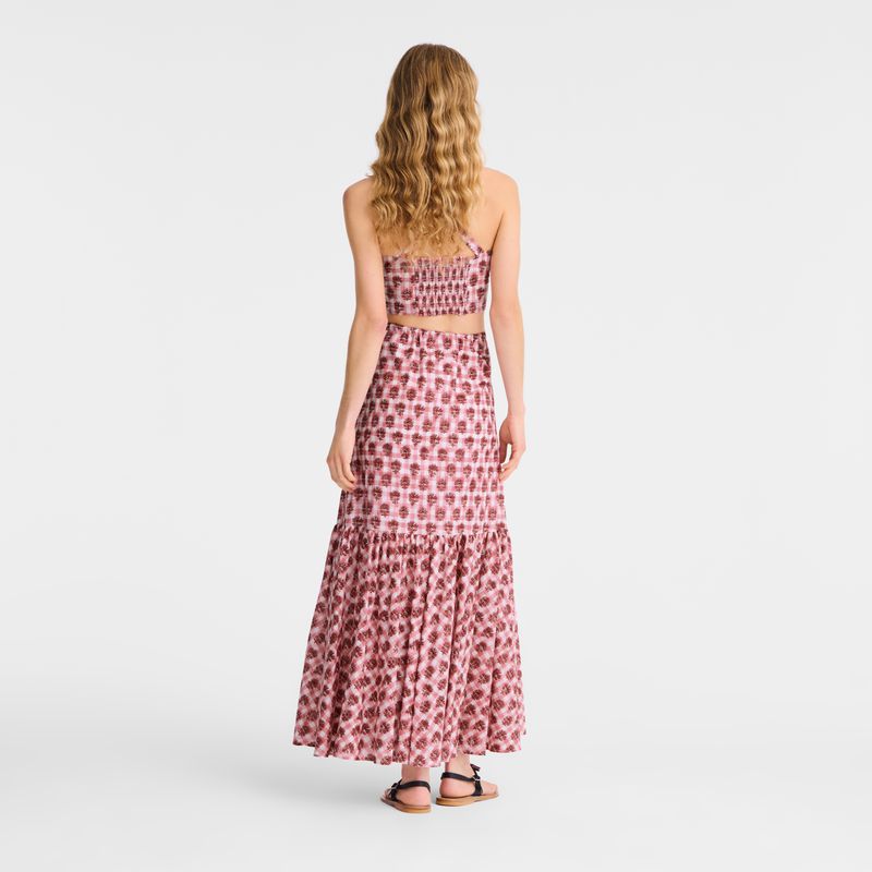 Women Longchamp Long Skirts Pink | Ireland-597SBYKQR
