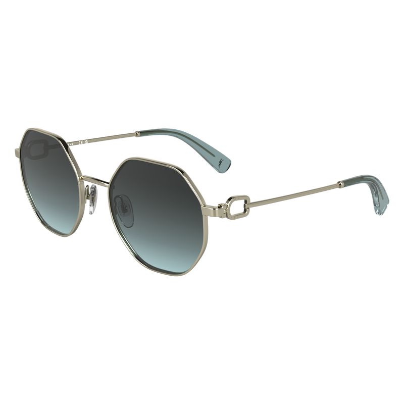 Women Longchamp Metal Sunglasses Blue Grey | Ireland-359IQXLZS