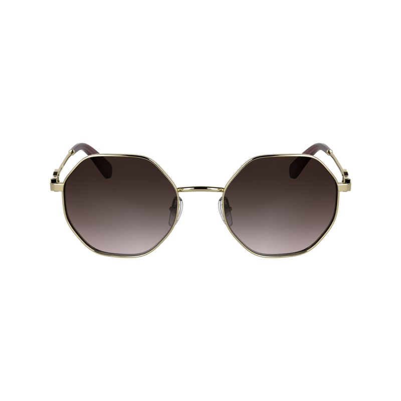 Women Longchamp Metal Sunglasses Gold / Brown Pink | Ireland-189JASXIN