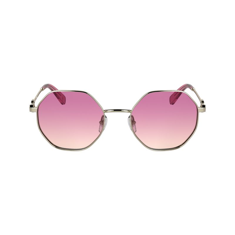 Women Longchamp Metal Sunglasses Gold / Pink | Ireland-910WMTAQL