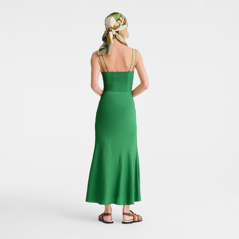 Women Longchamp Midi Dress Green | Ireland-415RCJMPG