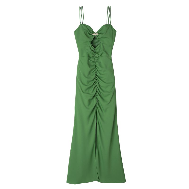 Women Longchamp Midi Dress Green | Ireland-415RCJMPG