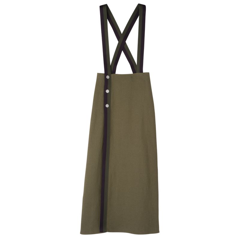 Women Longchamp Midi Skirts Olive | Ireland-168XVAZCU