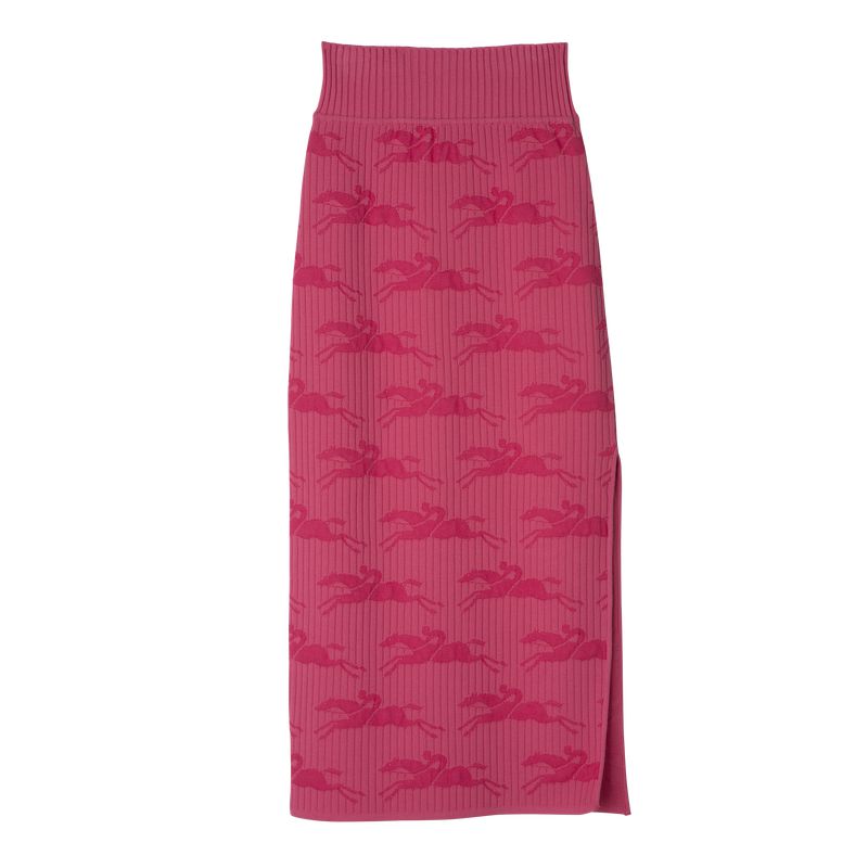 Women Longchamp Midi Skirts Pink | Ireland-356YMNCIW