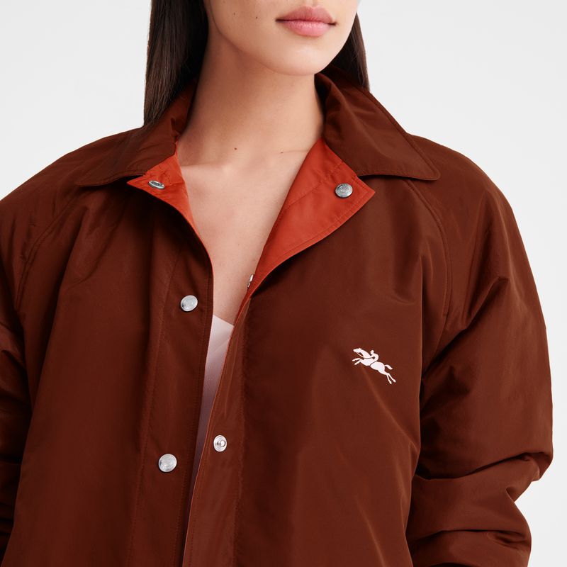 Women Longchamp Padded Blouson Jacket Brown / Pink | Ireland-502VWTHBZ
