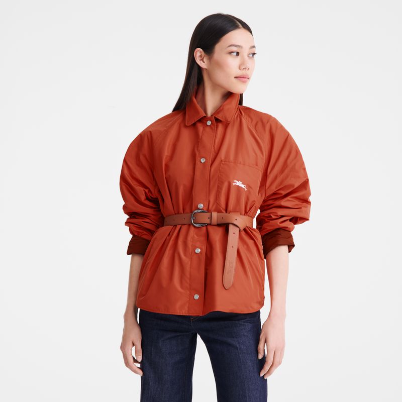 Women Longchamp Padded Blouson Jacket Brown / Pink | Ireland-502VWTHBZ