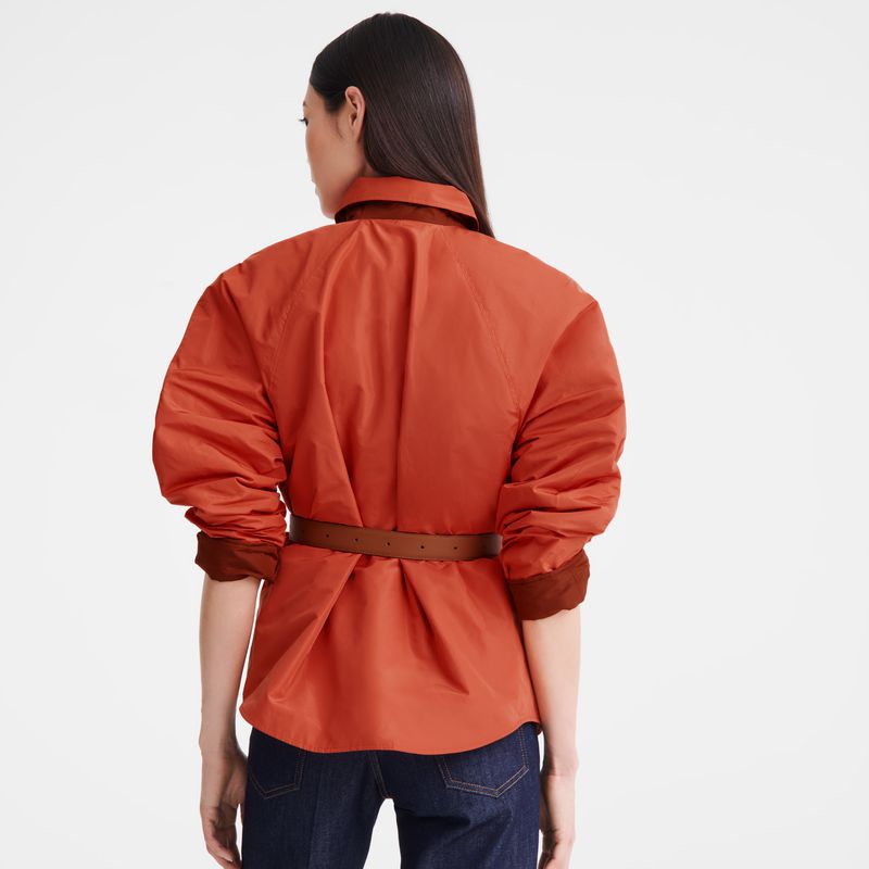 Women Longchamp Padded Blouson Jacket Brown / Pink | Ireland-502VWTHBZ