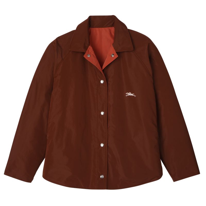 Women Longchamp Padded Blouson Jacket Brown / Pink | Ireland-502VWTHBZ