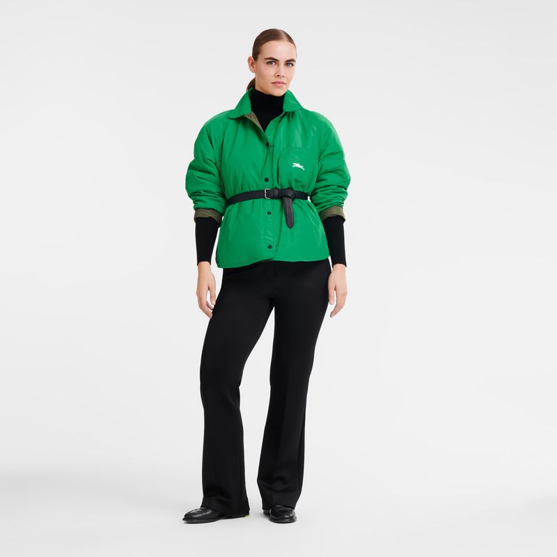 Women Longchamp Padded Blouson Jacket Khaki / Green | Ireland-124SFNMPO