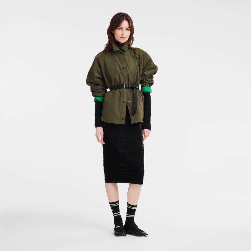 Women Longchamp Padded Blouson Jacket Khaki / Green | Ireland-124SFNMPO