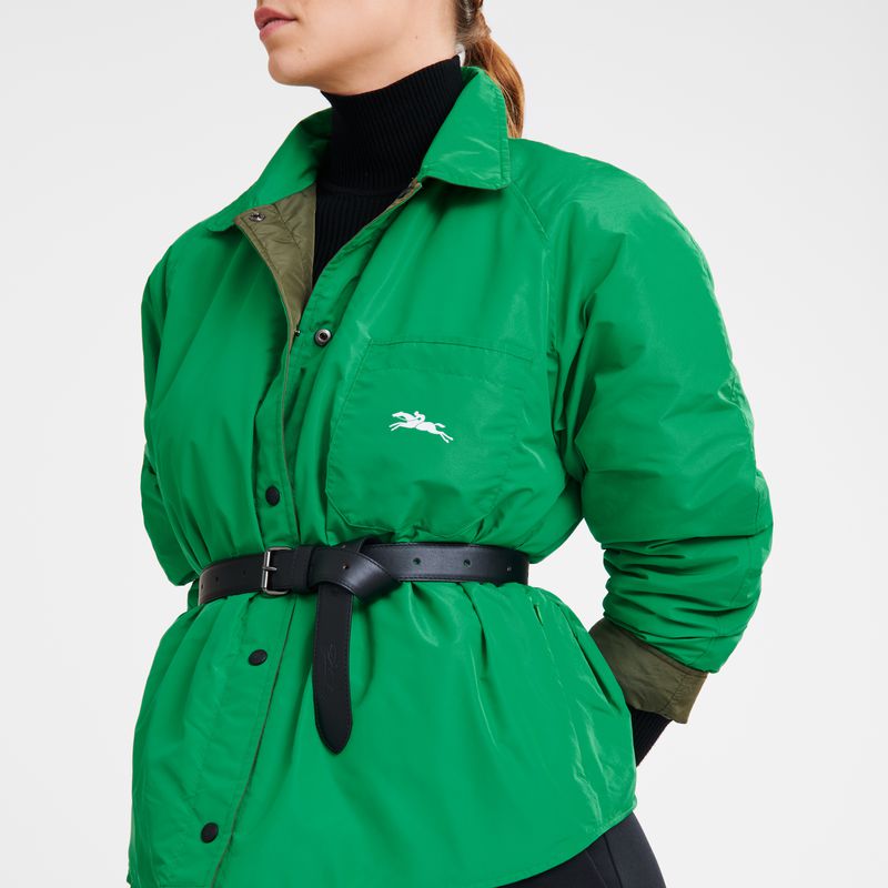 Women Longchamp Padded Blouson Jacket Khaki / Green | Ireland-124SFNMPO