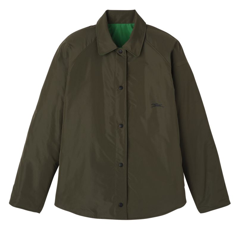 Women Longchamp Padded Blouson Jacket Khaki / Green | Ireland-124SFNMPO