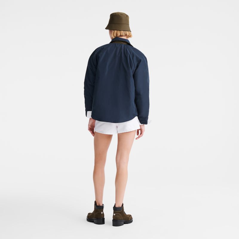 Women Longchamp Padded Blouson Jacket Navy | Ireland-963DNXRAO