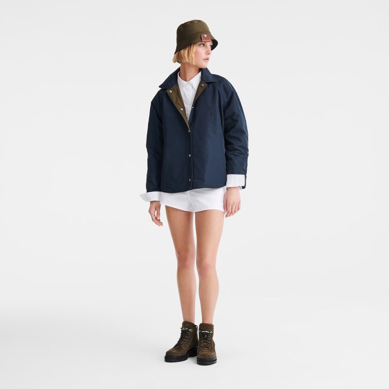 Women Longchamp Padded Blouson Jacket Navy | Ireland-963DNXRAO
