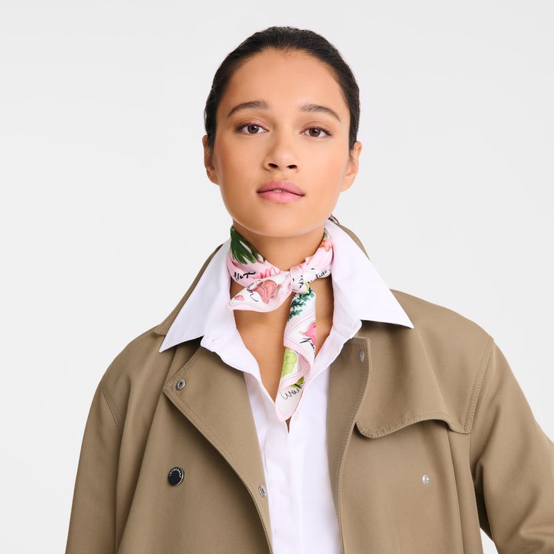 Women Longchamp Pink And Green 50 Scarf Pink / Multicolor | Ireland-180KZEPOW