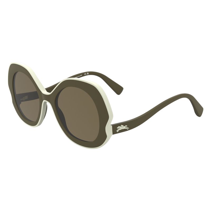 Women Longchamp Plant Based Resin Sunglasses Olive / Multicolor | Ireland-435KXDSWI