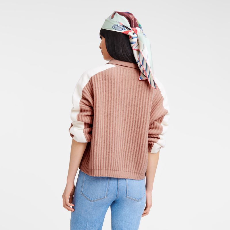 Women Longchamp Polo Collar Jumper Beige | Ireland-389VQOIHK