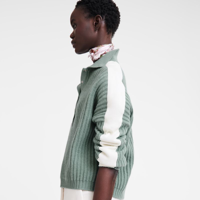 Women Longchamp Polo Collar Jumper Blue | Ireland-813LIRHFG