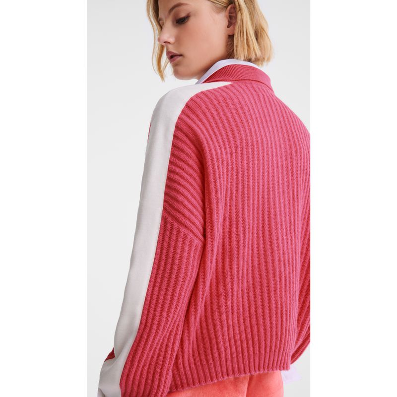 Women Longchamp Polo Collar Jumper Pink | Ireland-612UMILZQ