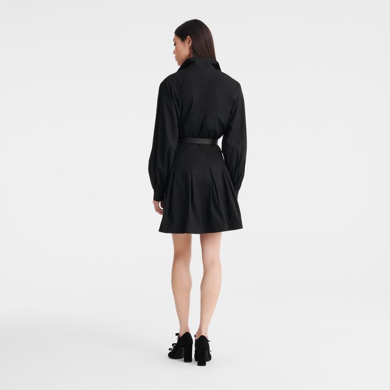 Women Longchamp Popelin Dress Black | Ireland-681LCAYHS
