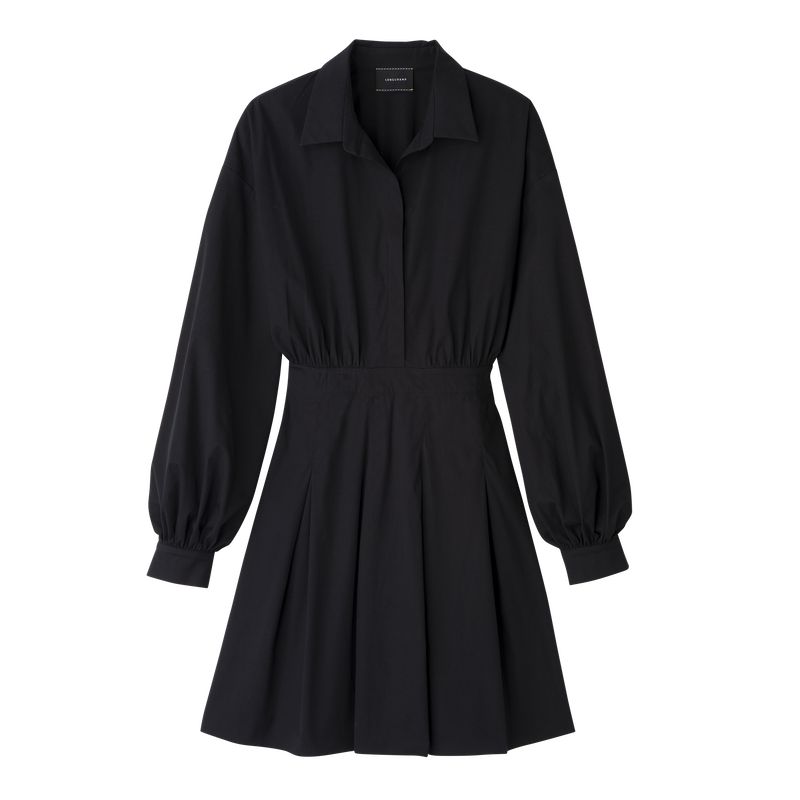 Women Longchamp Popelin Dress Black | Ireland-681LCAYHS