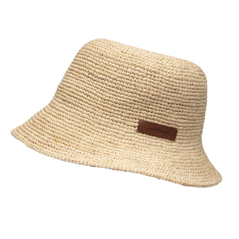 Women Longchamp Raffia Bucket Hat Beige | Ireland-189ZOBUYK