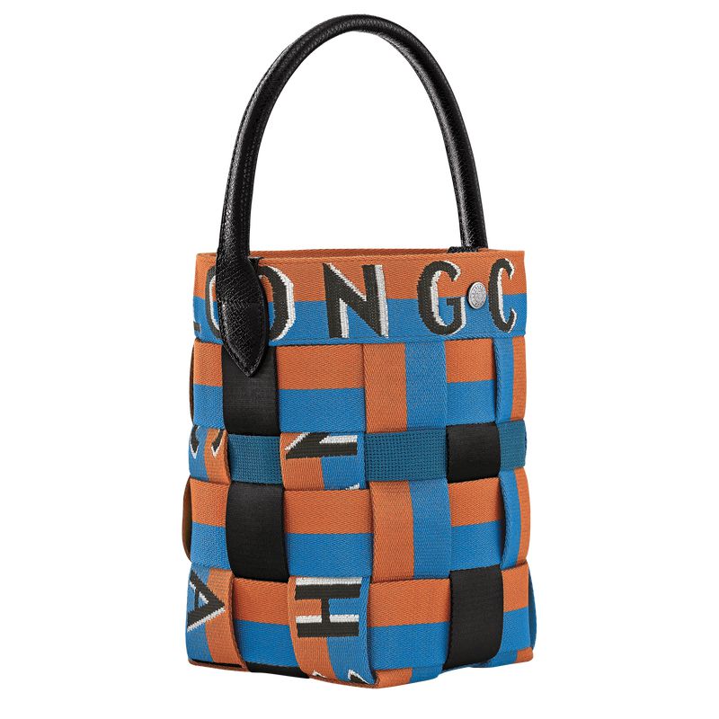 Women Longchamp Re-play Xs Bucket Bag Blue / Orange | Ireland-186CXHUQZ