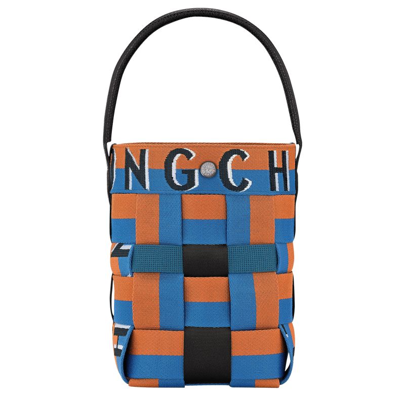 Women Longchamp Re-play Xs Bucket Bag Blue / Orange | Ireland-186CXHUQZ