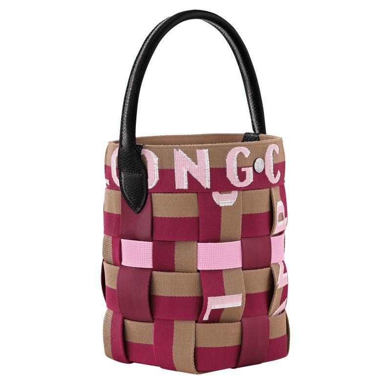 Women Longchamp Re-play Xs Bucket Bag Dark Pink / Brown | Ireland-258QWMDZP