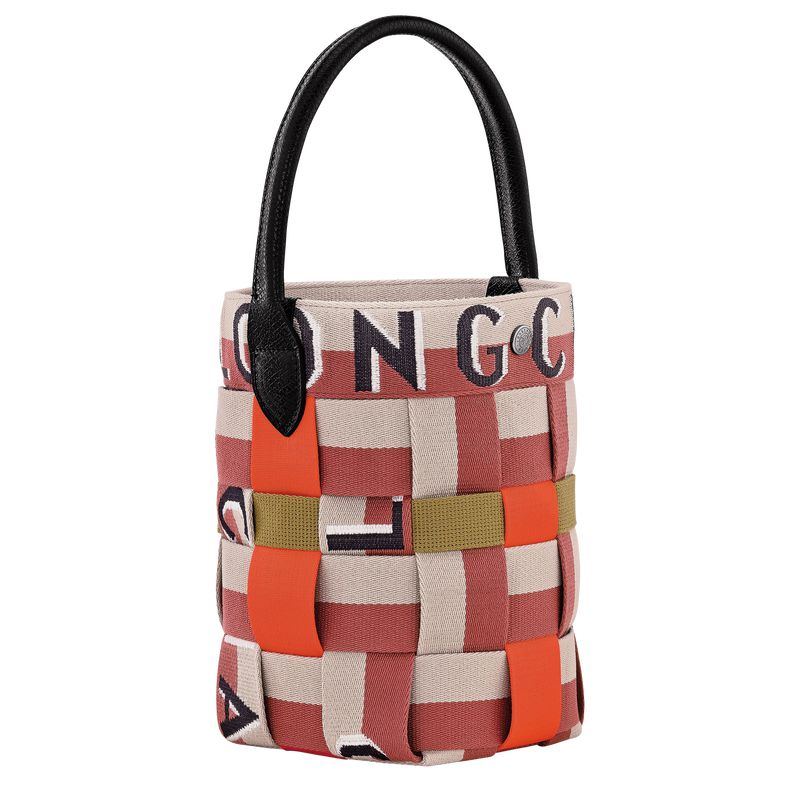 Women Longchamp Re-play Xs Bucket Bag Red / Beige | Ireland-021LBUFAC