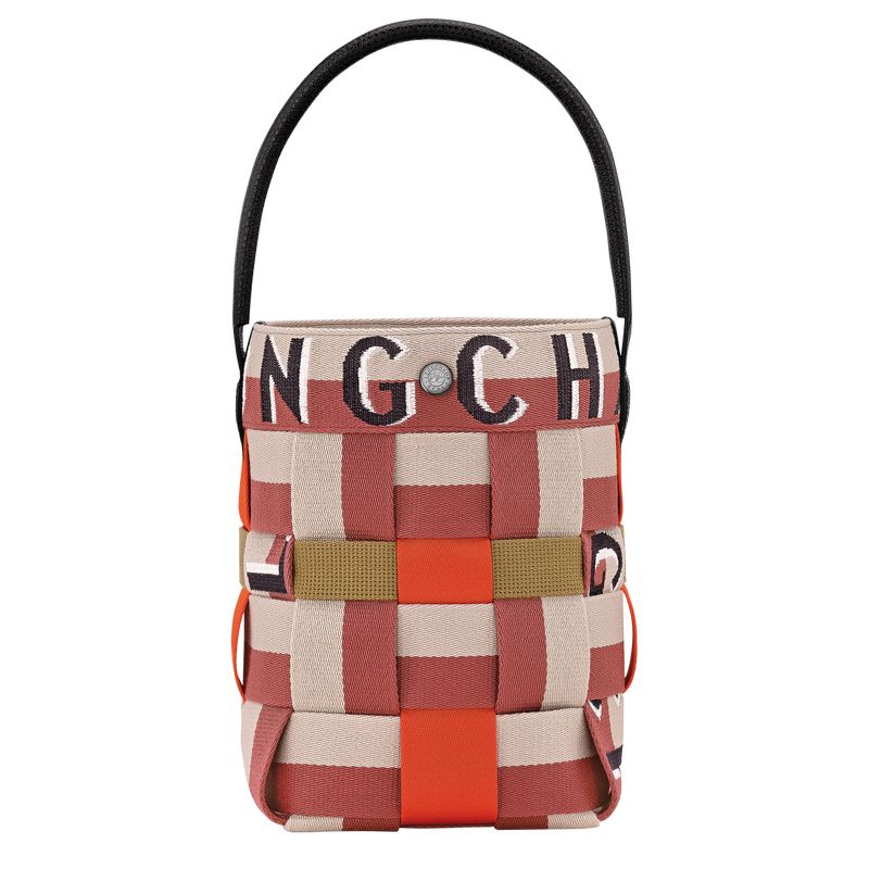 Women Longchamp Re-play Xs Bucket Bag Red / Beige | Ireland-021LBUFAC